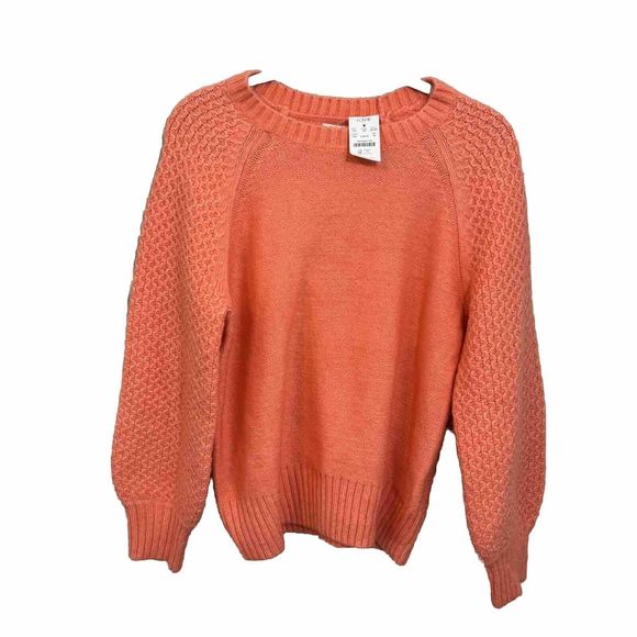NWT J Crew Factory Salmon Orange Alpaca‎ Wool Blend Sweater Women’s Size Medium - Picture 1 of 6